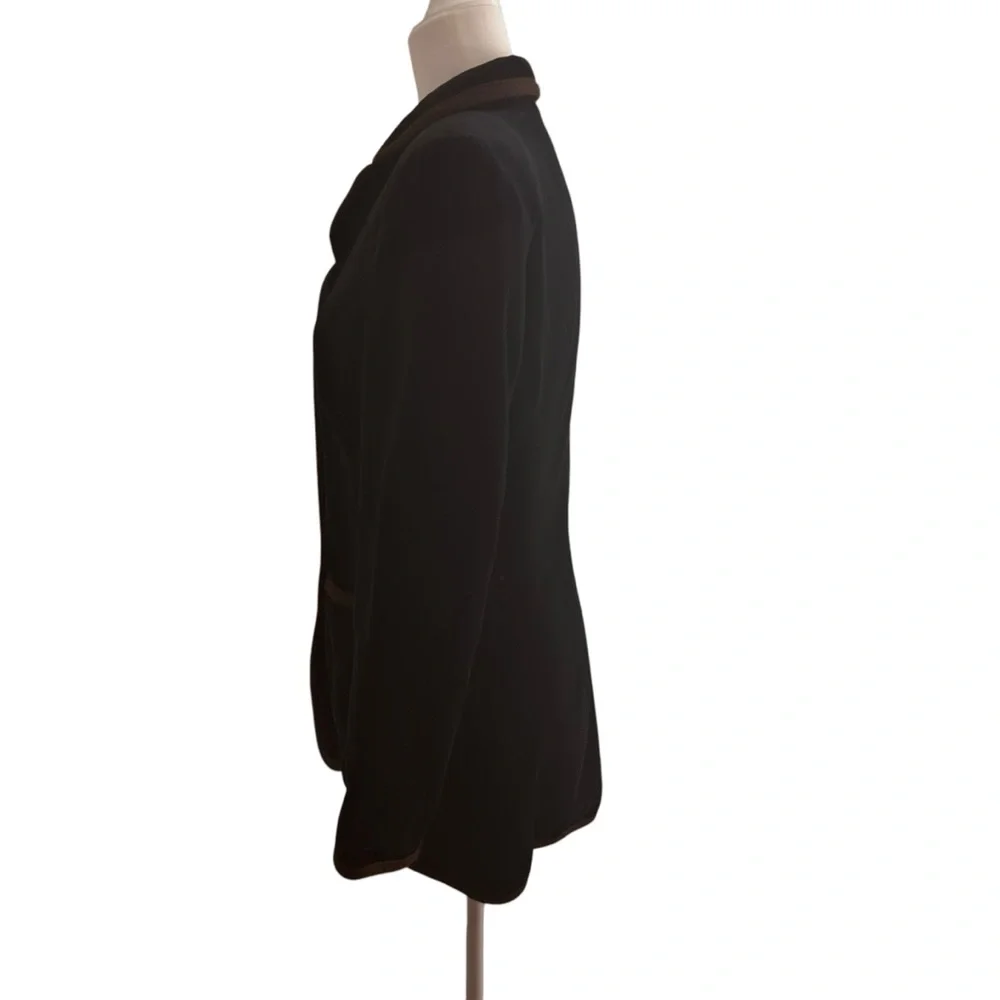 Laura Ashley Vintage Black Velvet Jacket/Blazer womens size 6 classic academia